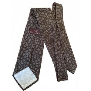 Oscar de la Renta Brown Patterned Tie